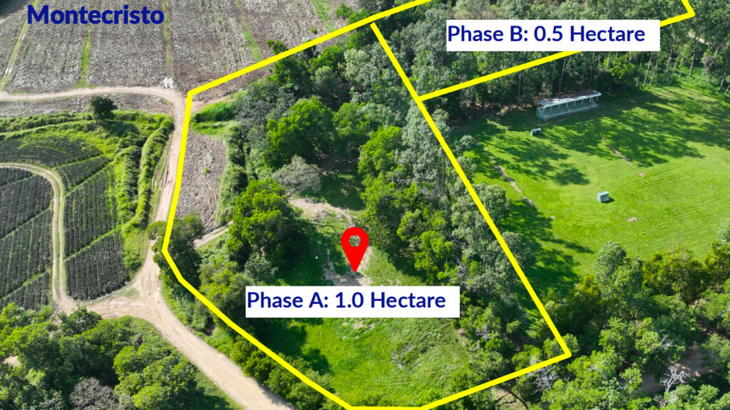 Architectural illustrations of center, Map of parcel.