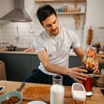 Man prepping healthy food