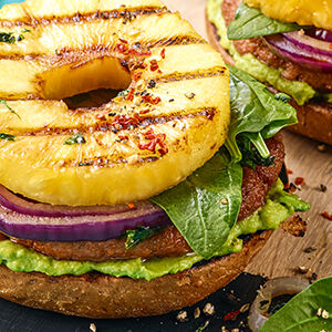 Pineapple and veggie burger