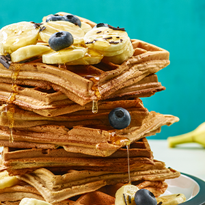 Banana and buckwheat waffles