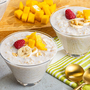 Sticky Rice with Bananas and Mangoes