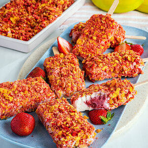 Frozen Banana Strawberry Crunch Bars