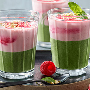 Raspberry smoothie with algae