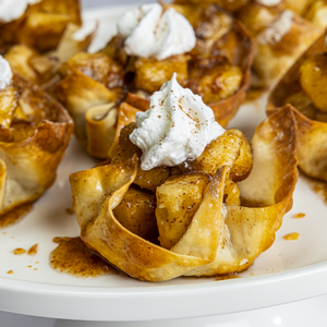 Bananas Foster Mini Pies on a plate