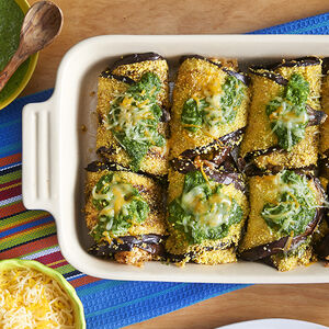 Spinach Eggplant Enchiladas