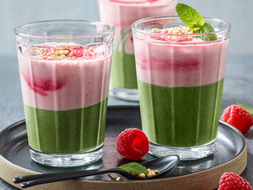 Raspberry smoothie with algae