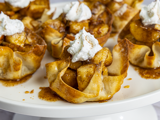 Bananas Foster Mini Pies on a plate