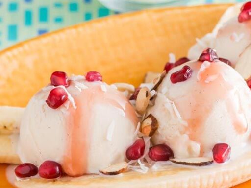 Honey Pomegranate Banana Split 1000x383