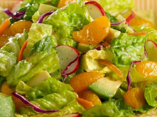 Romaine Mandarin Oranges and Avocado Salad1000x383