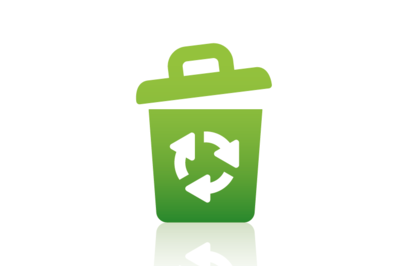 A bin with the recycle symbol