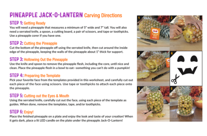 Dole's Pineapple Jack-o-Lantern Templates digital download