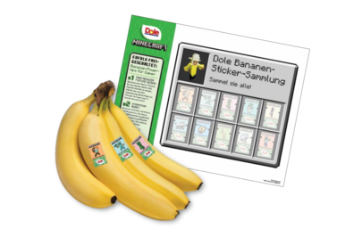 Dole Bananen-Sticker zum Abziehen und Spielen
